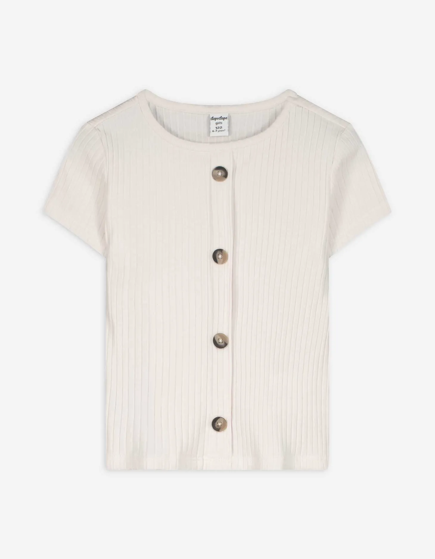 T-shirt - Sierknopen - beige