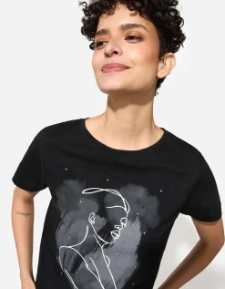 T-shirt - Sierkraaltjes - zwart