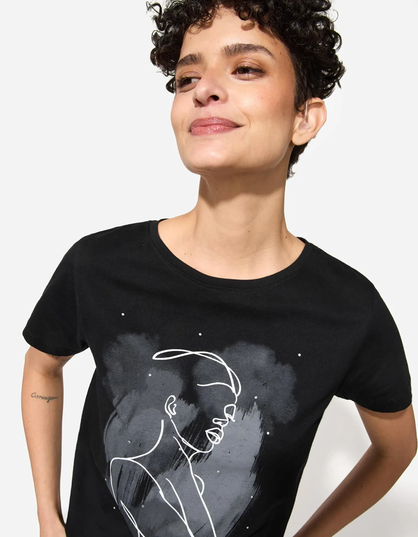 T-shirt - Sierkraaltjes - zwart