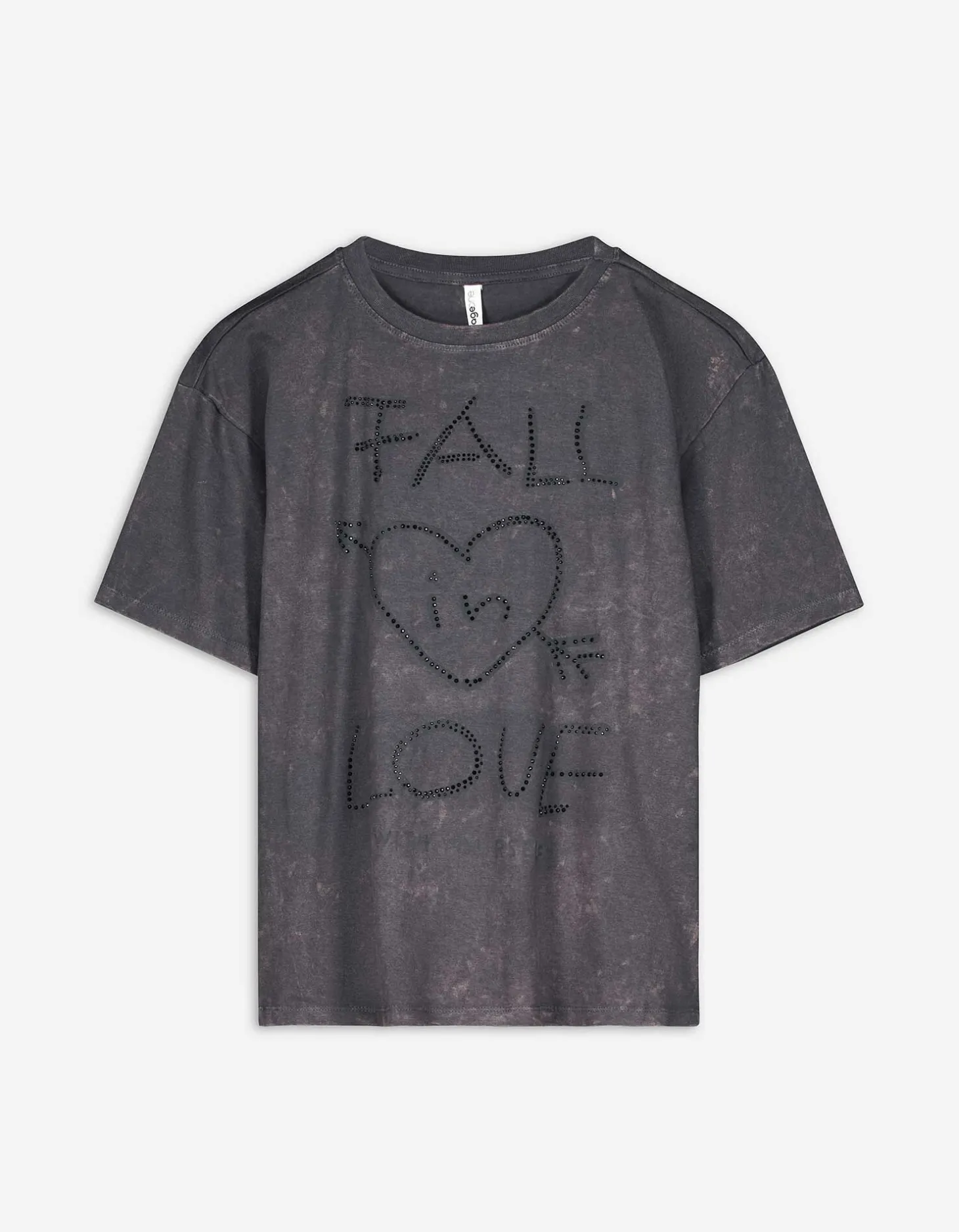 T-shirt - Used look - donkergrijs
