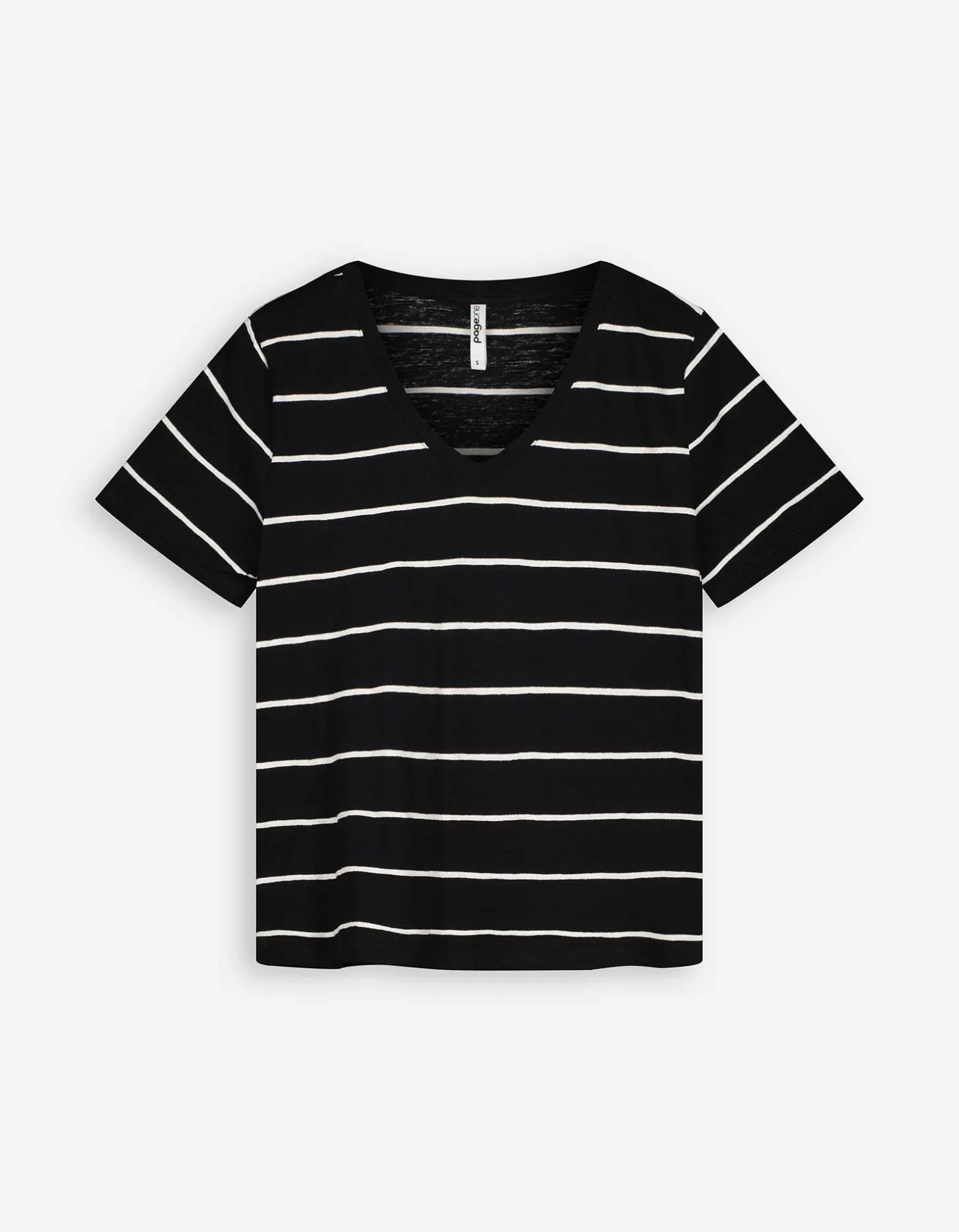 T-shirt - V-hals - zwart