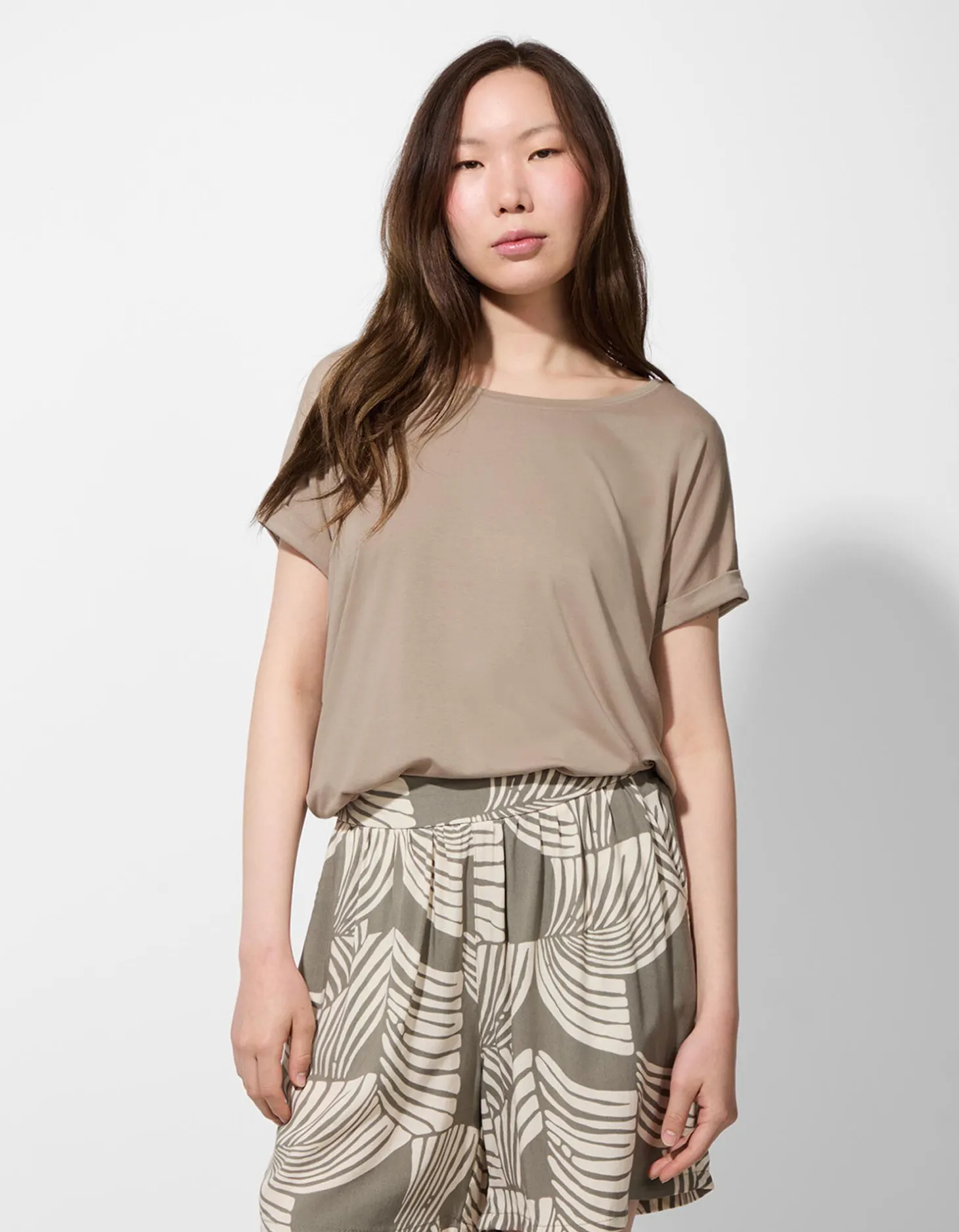 T-shirt - Viscosemix - beige
