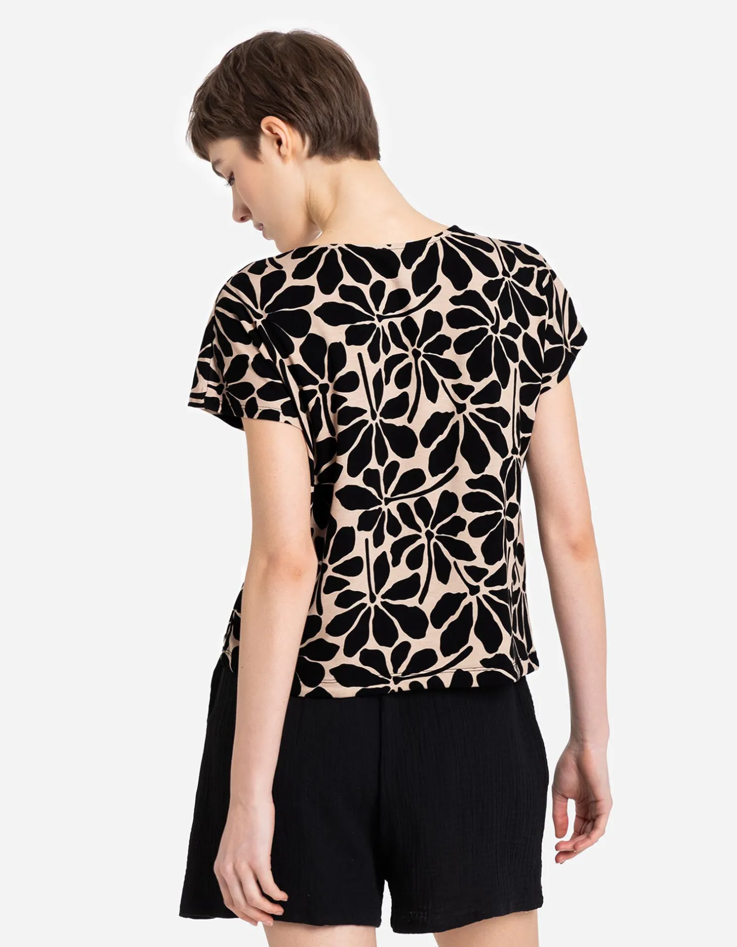T-shirt - Viscosemix - beige
