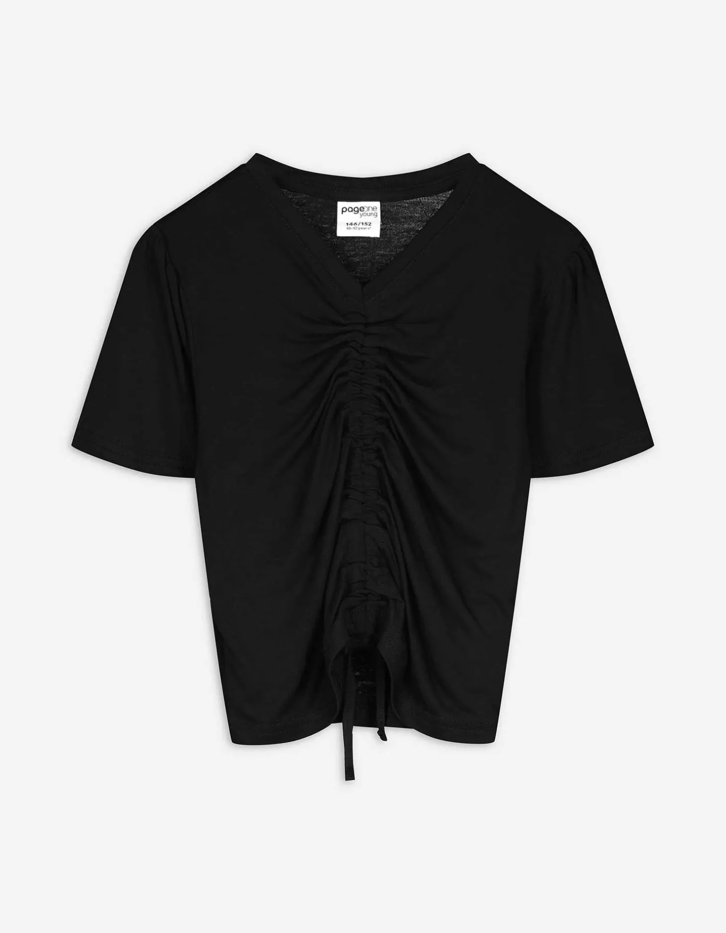 T-shirt - Viscosemix - zwart