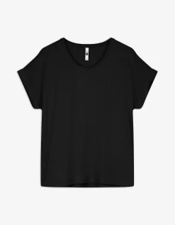 T-shirt - Viscosemix - zwart