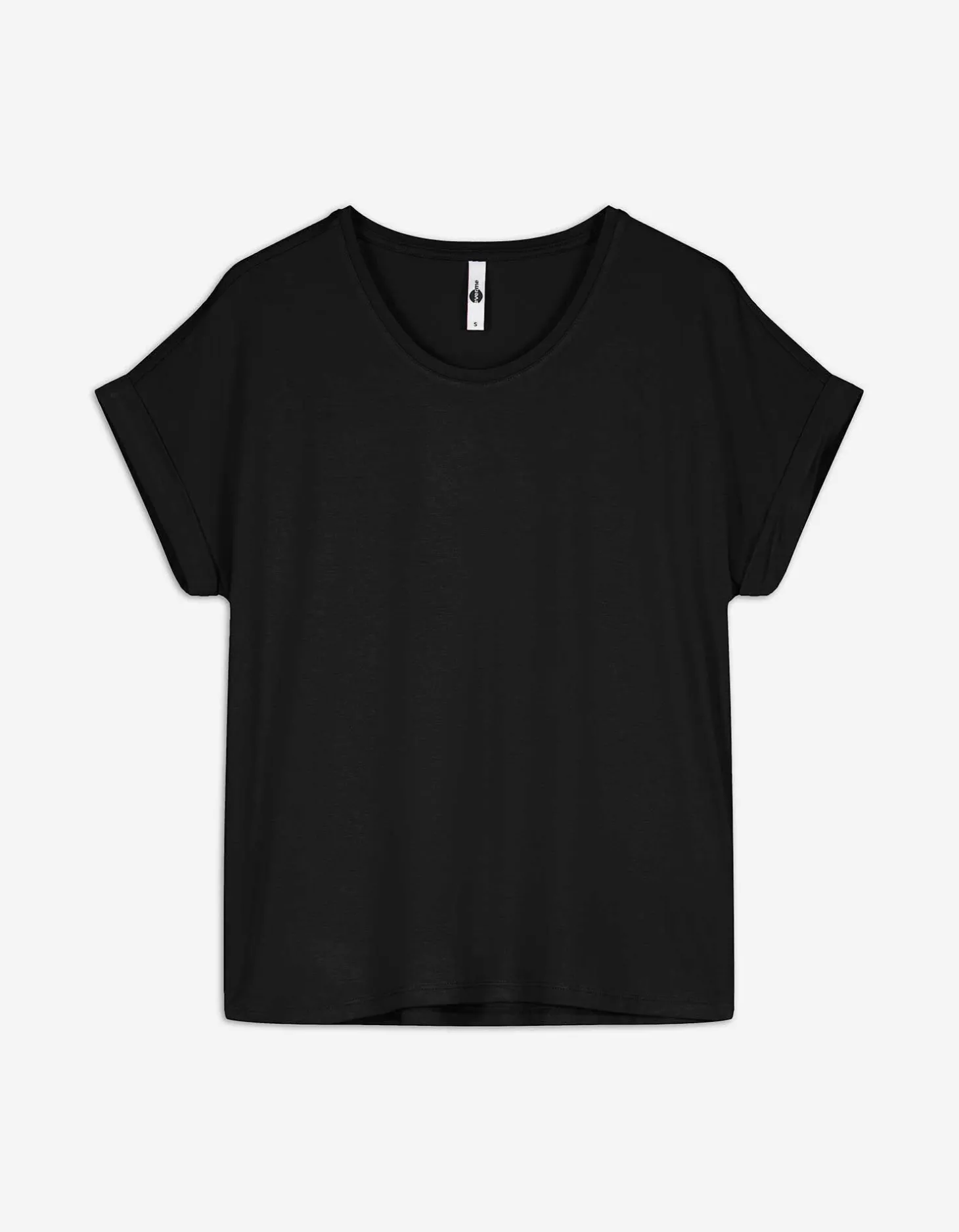 T-shirt - Viscosemix - zwart