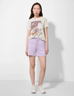 T-shirt - Vooropdruk - beige