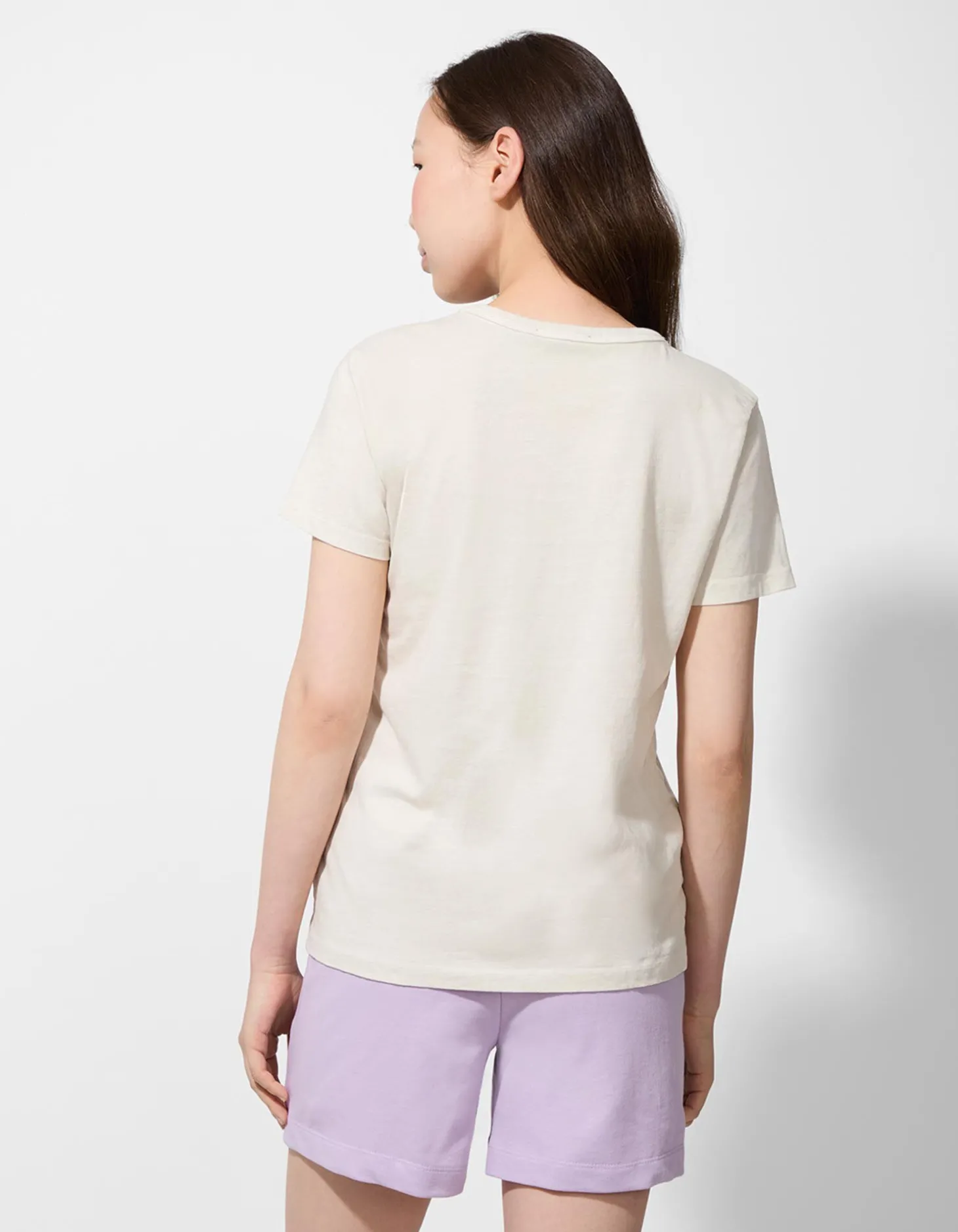 T-shirt - Vooropdruk - beige