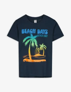 T-shirt - Vooropdruk - donkerblauw