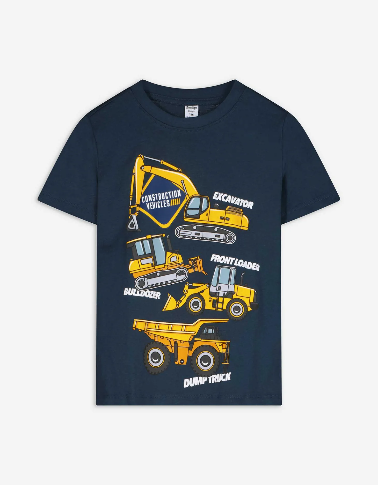 T-shirt - Vooropdruk - donkerblauw