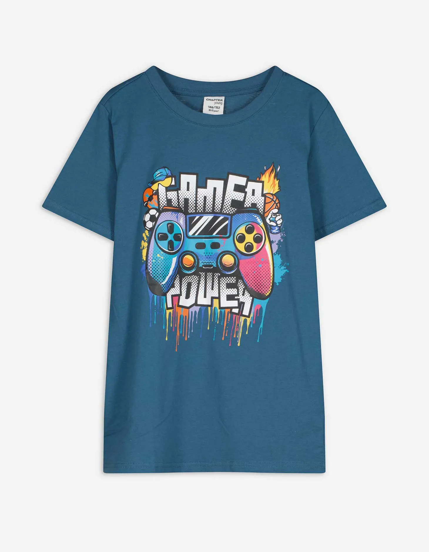 T-shirt - Vooropdruk - donkerblauw