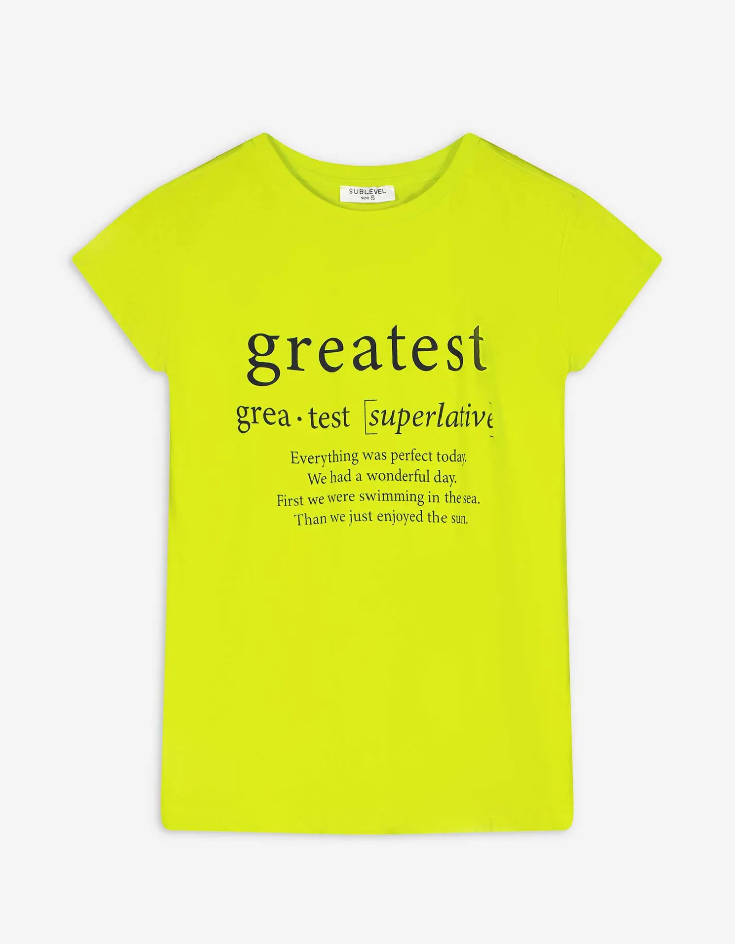 T-shirt - Vooropdruk - lichtgroen