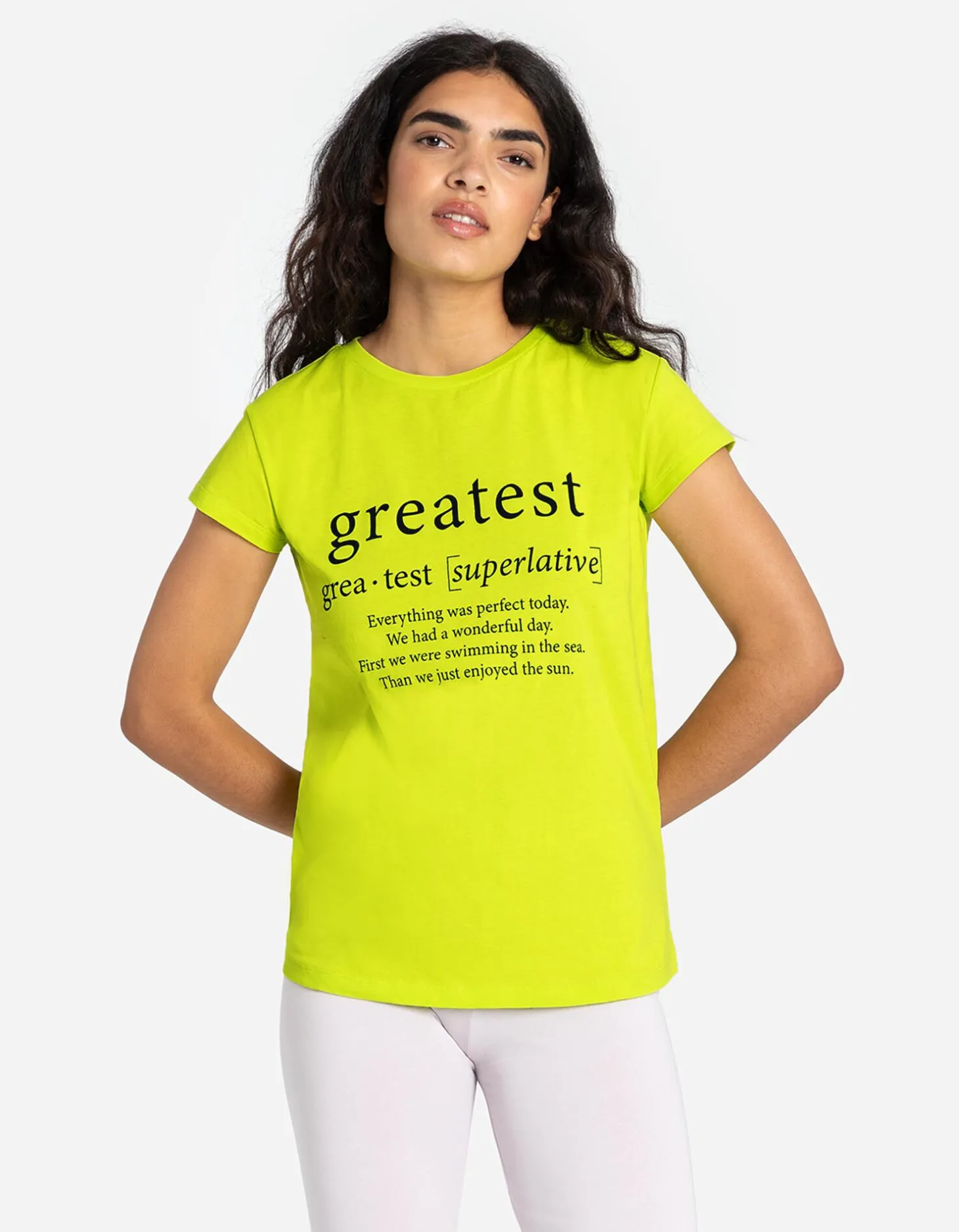 T-shirt - Vooropdruk - lichtgroen