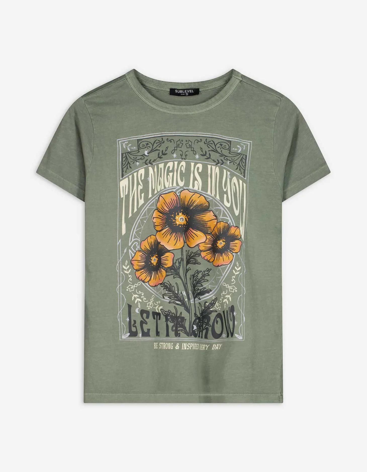 T-shirt - Vooropdruk - lichtgroen