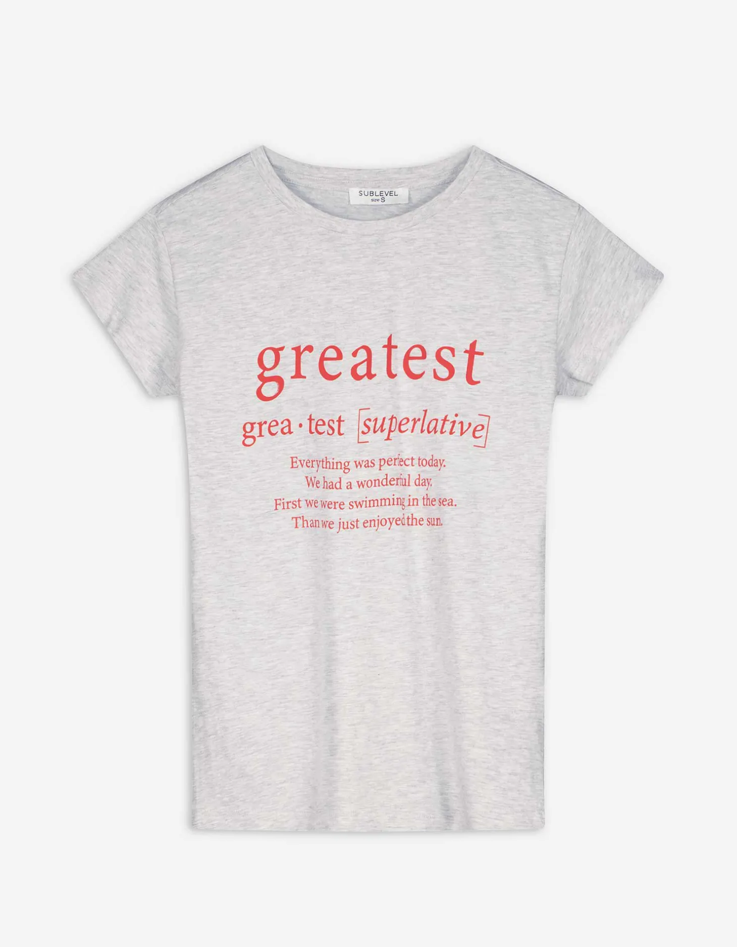 T-shirt - Vooropdruk - lichtgrijs