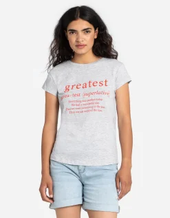 T-shirt - Vooropdruk - lichtgrijs