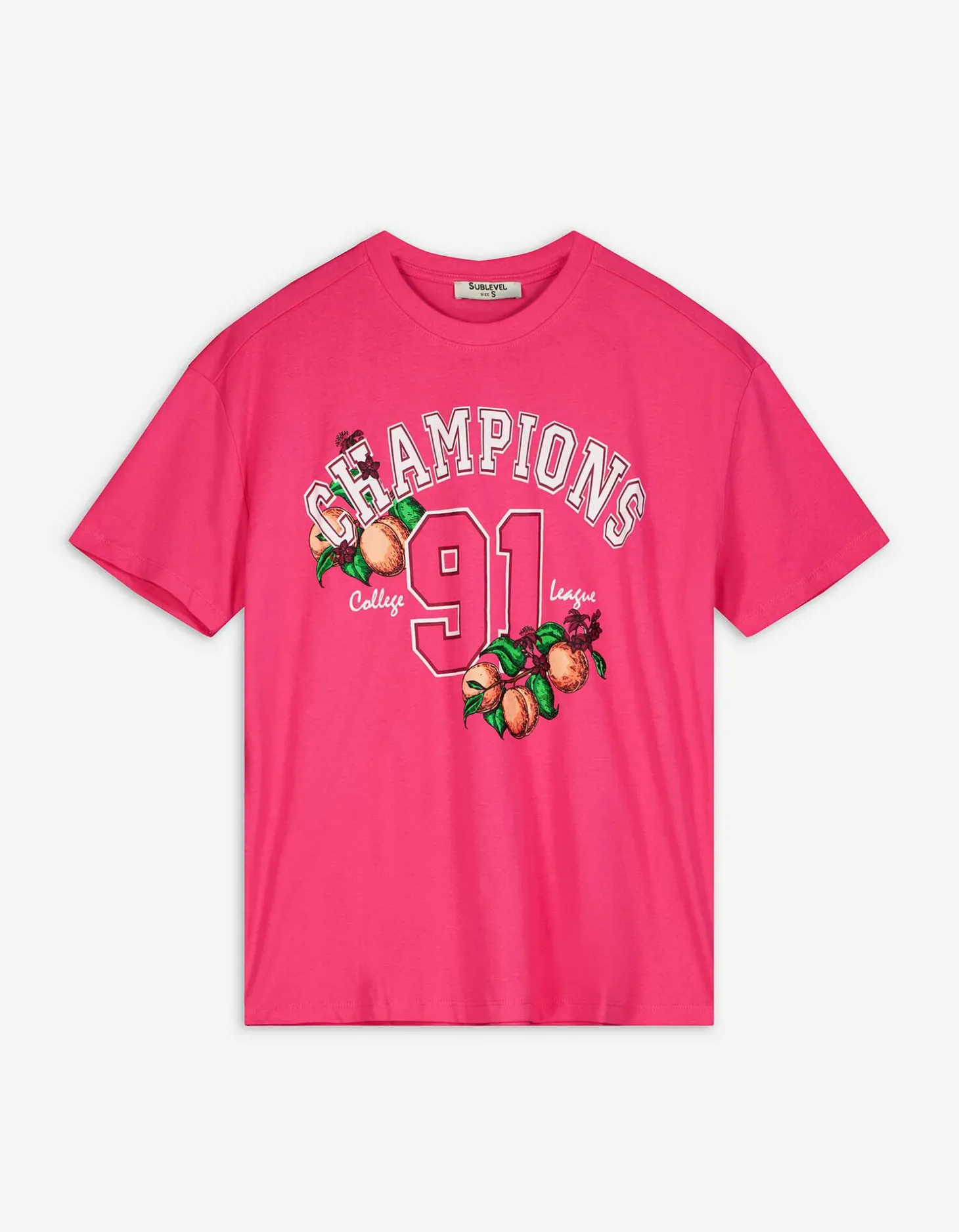T-shirt - Vooropdruk - pink