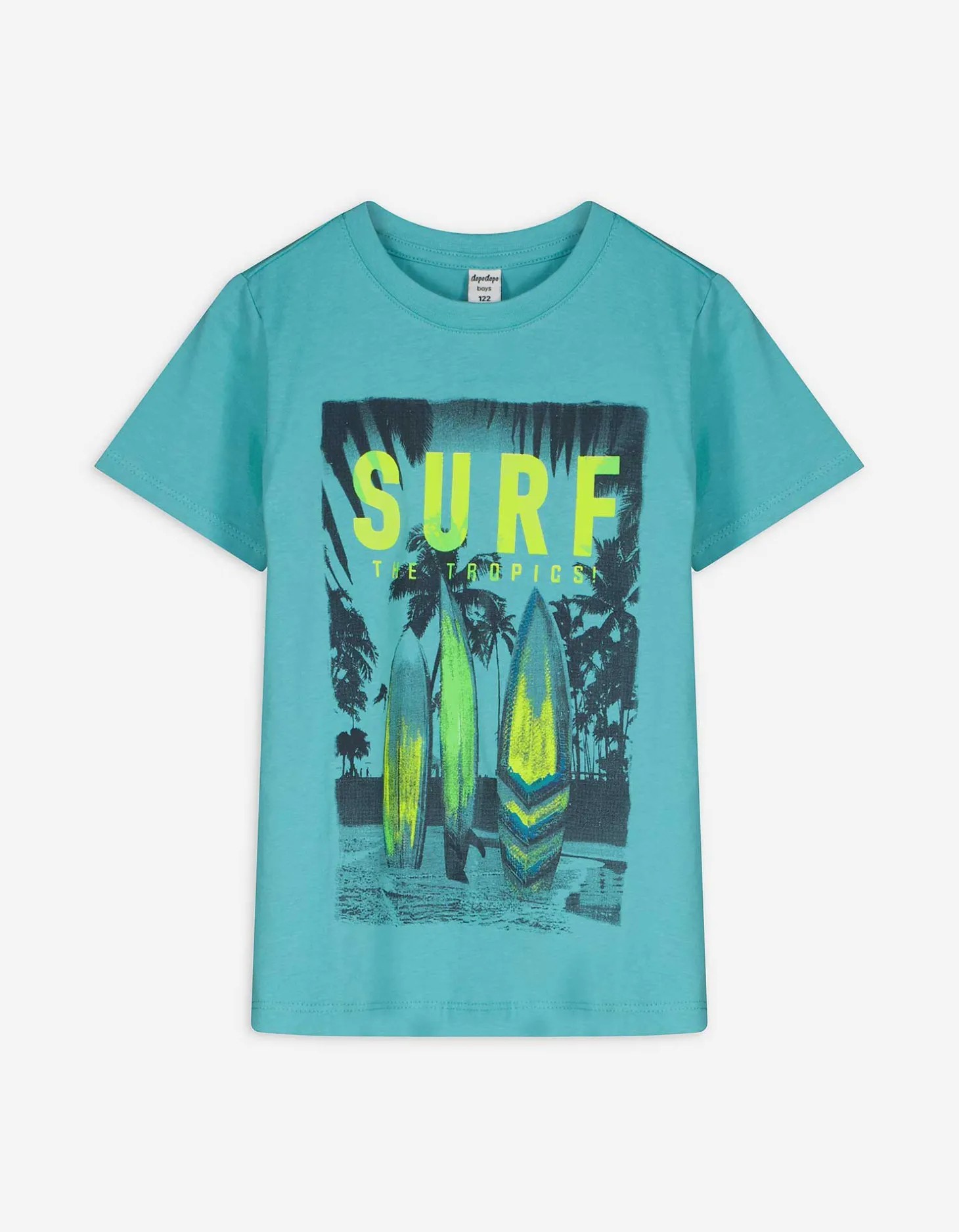 T-shirt - Vooropdruk - turkoois