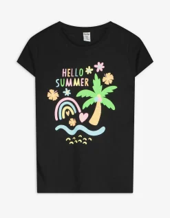 T-shirt - Vooropdruk - zwart