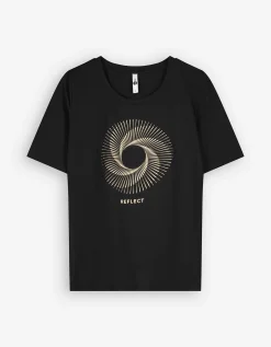 T-shirt - Vooropdruk - zwart