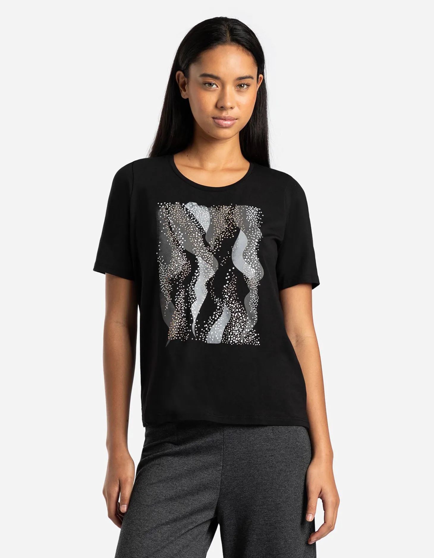 T-shirt - Vooropdruk - zwart
