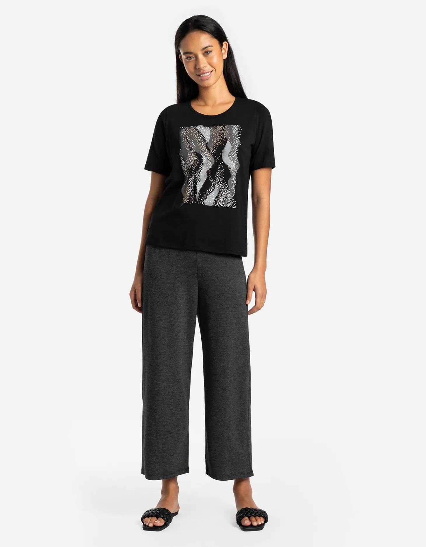 T-shirt - Vooropdruk - zwart