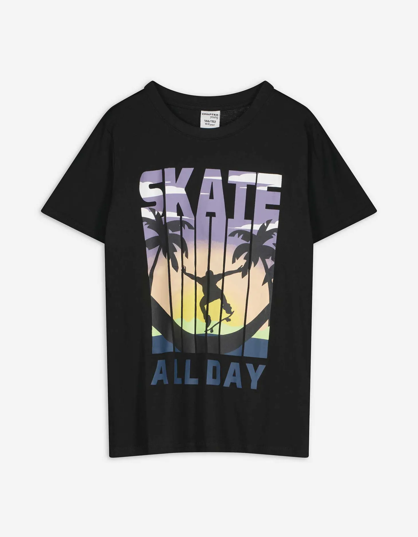 T-shirt - Vooropdruk - zwart