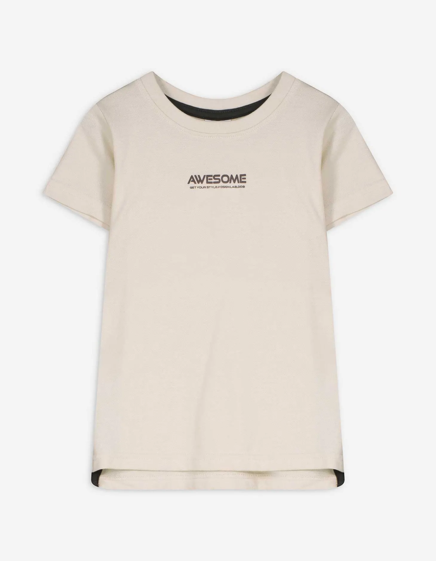 T-shirt - Wafelstructuur - wit