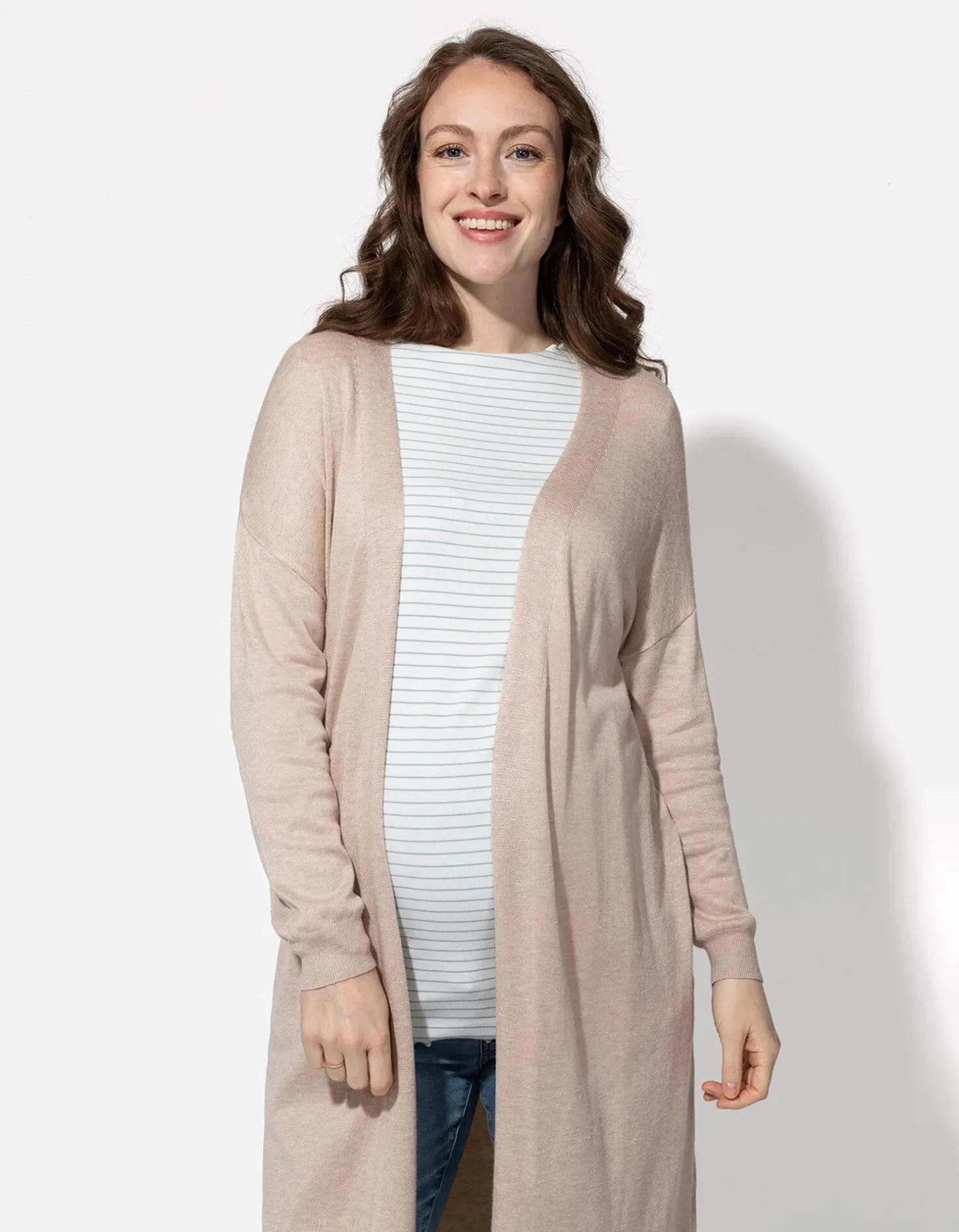 Vest - Strikceintuur - beige